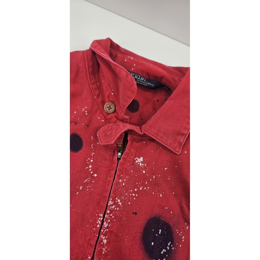 Vtg Red Polo Ralp Lauren Medium Zip Harrington Jacket USA made Custom Reworked - Picture 7 of 14
